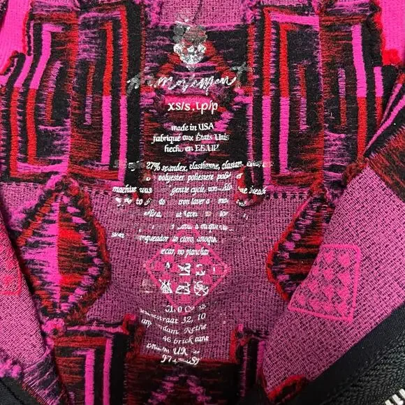 Free People Movement Stars From Mars Pink Geometric Half Zip Base Layer XS/S - Picture 4 of 7